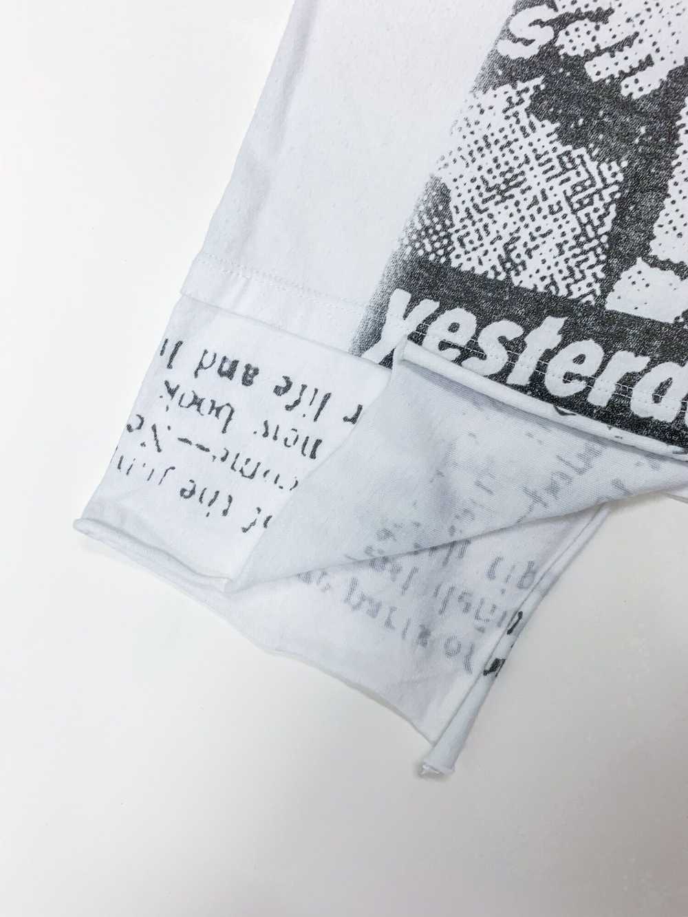 Raf by Raf Simons Cutoff Print T-Shirt "Yesterday" - image 3