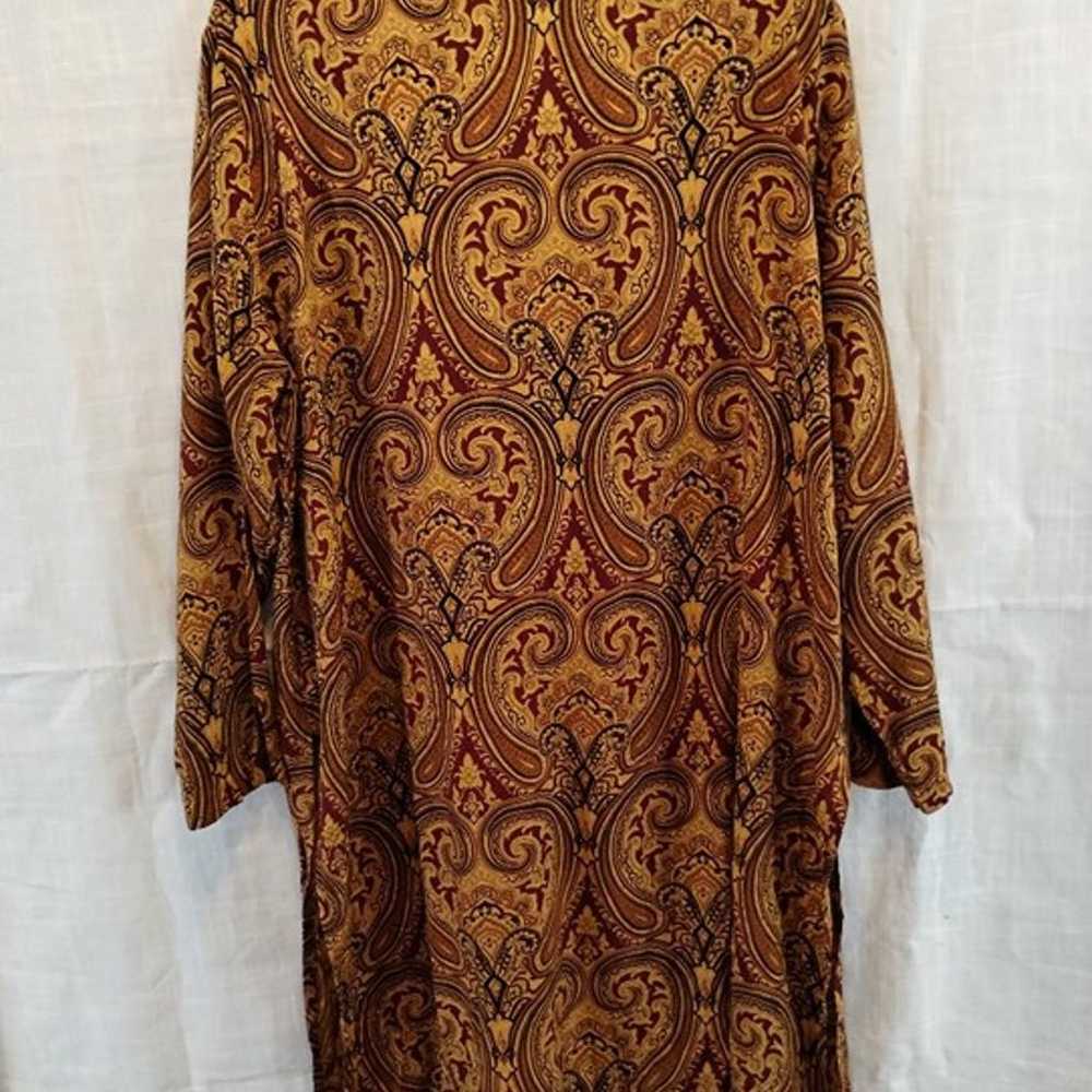 Vintage Roaman's 100% Rayon Paisley Button Front … - image 2