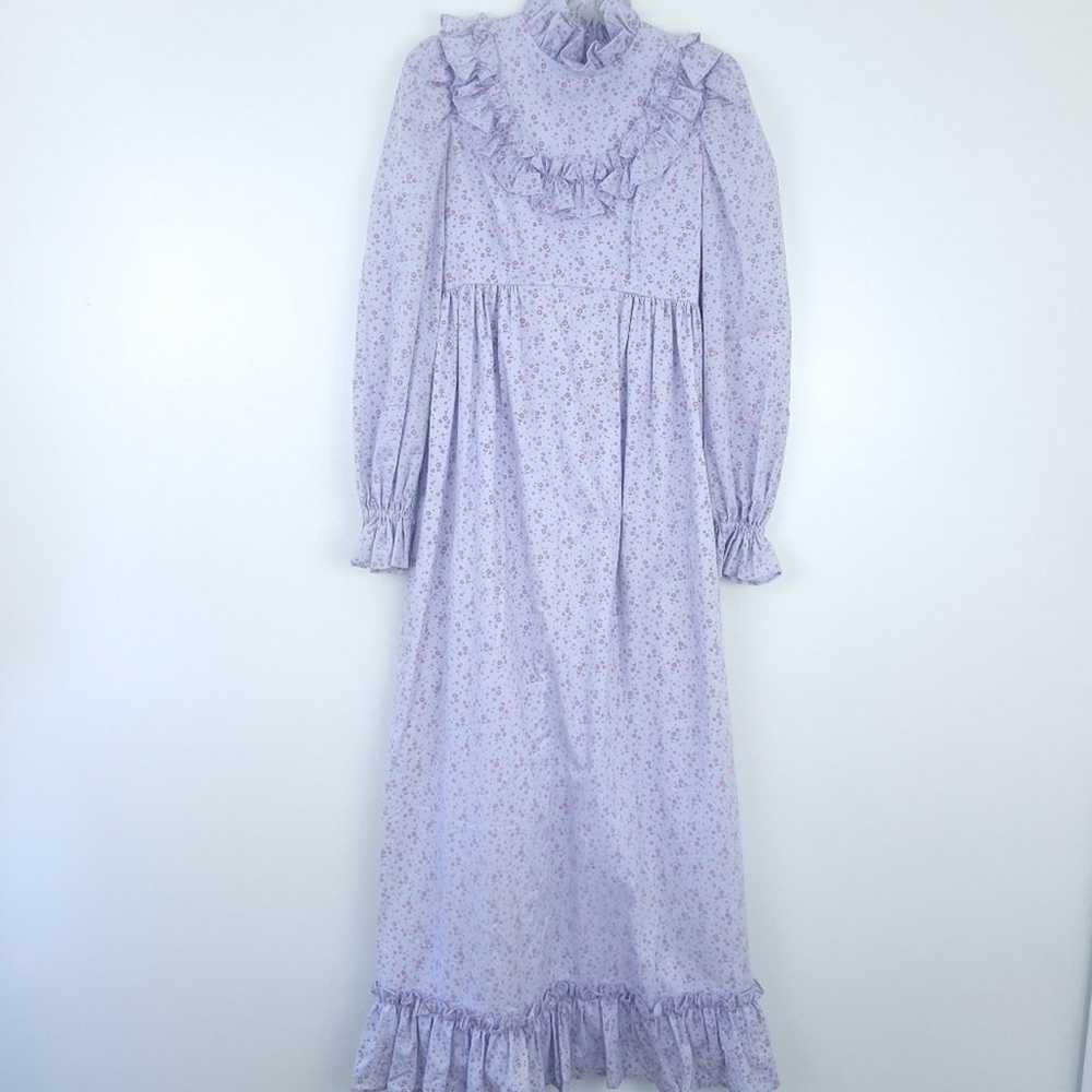 Handmade Prairie Dress Purple Floral Cottage Core… - image 1