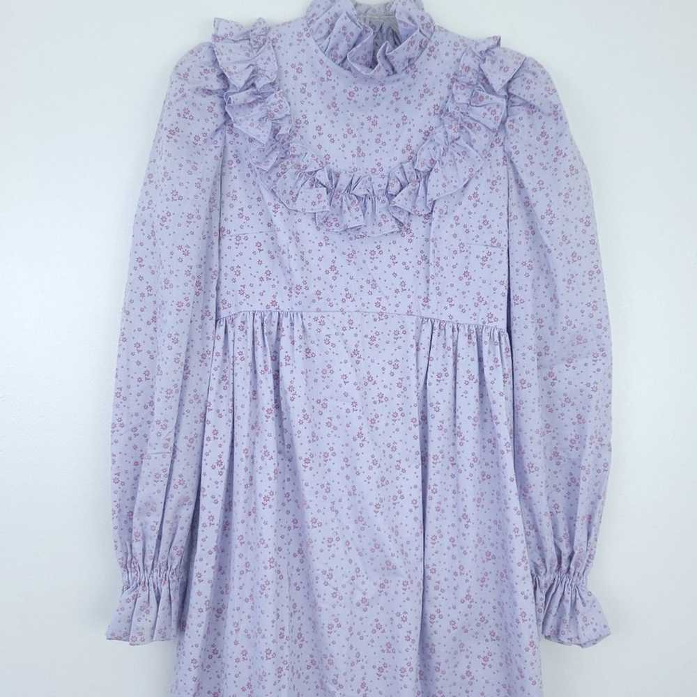 Handmade Prairie Dress Purple Floral Cottage Core… - image 2