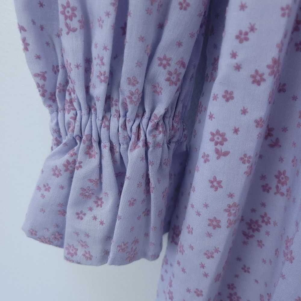 Handmade Prairie Dress Purple Floral Cottage Core… - image 5