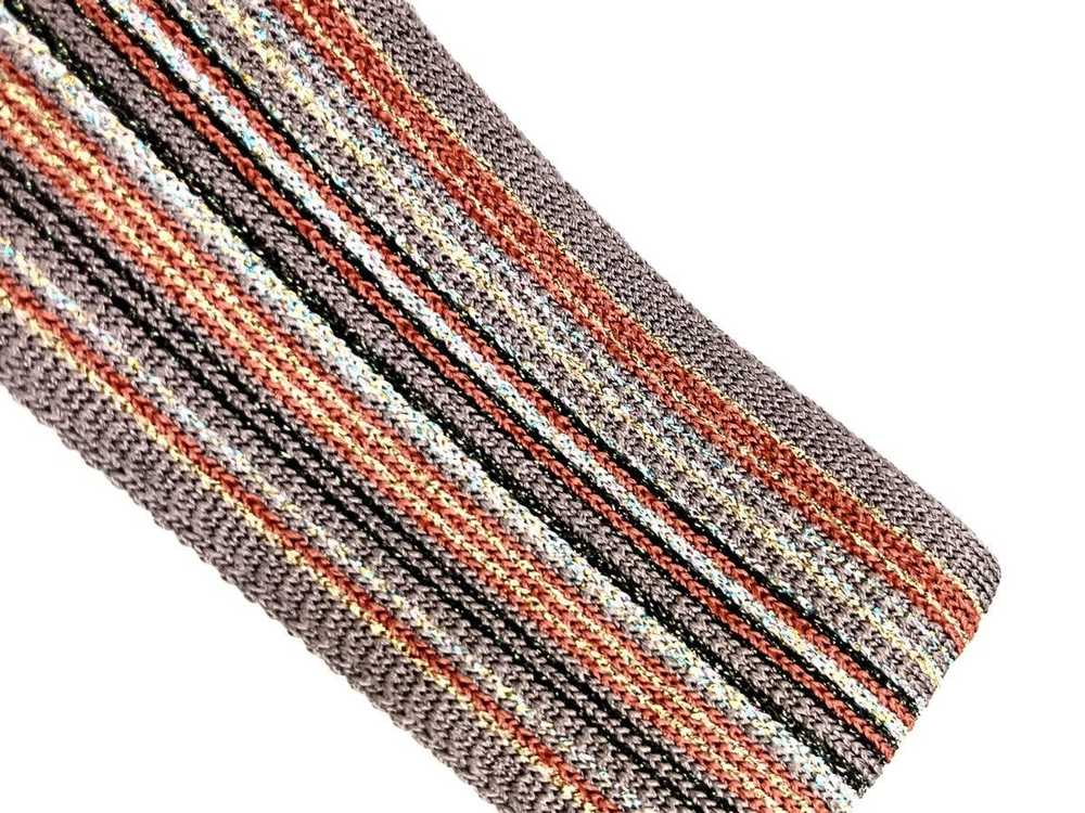 Missoni Missoni Orange and Brown Metallic Stripe … - image 7