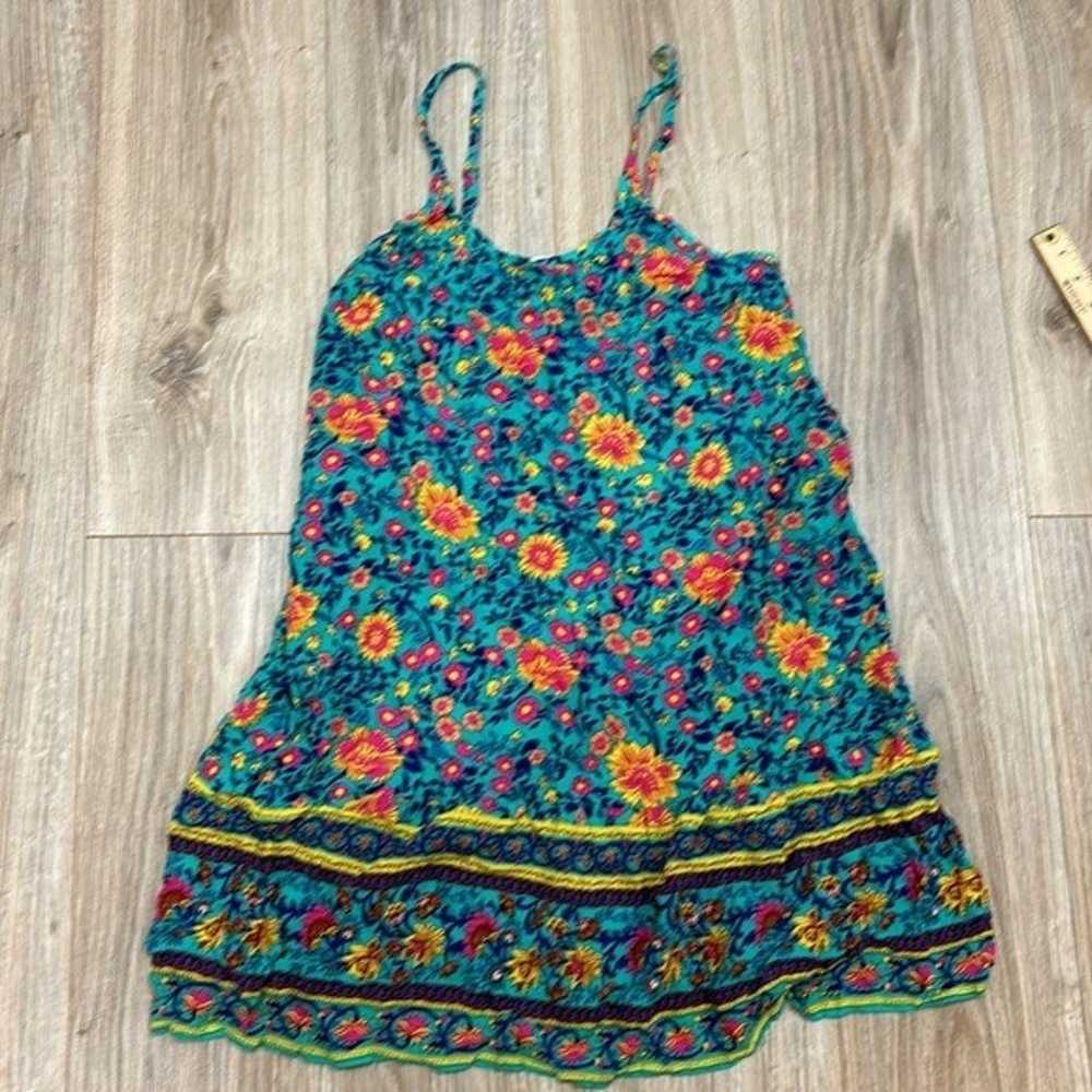 Qeral Bohemian floral print summer dress size Med… - image 3