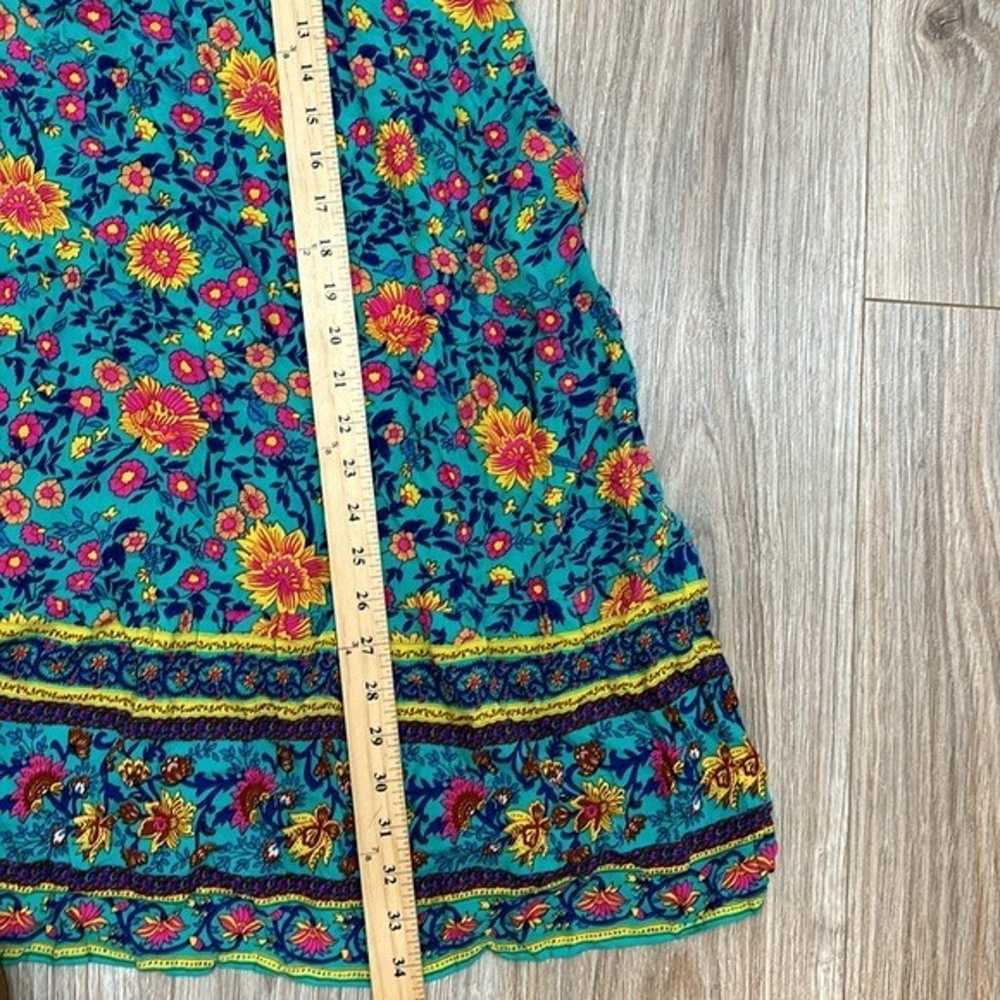 Qeral Bohemian floral print summer dress size Med… - image 6