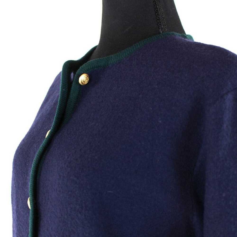 Pendleton Wool Navy Green Gold Button Embroider T… - image 3