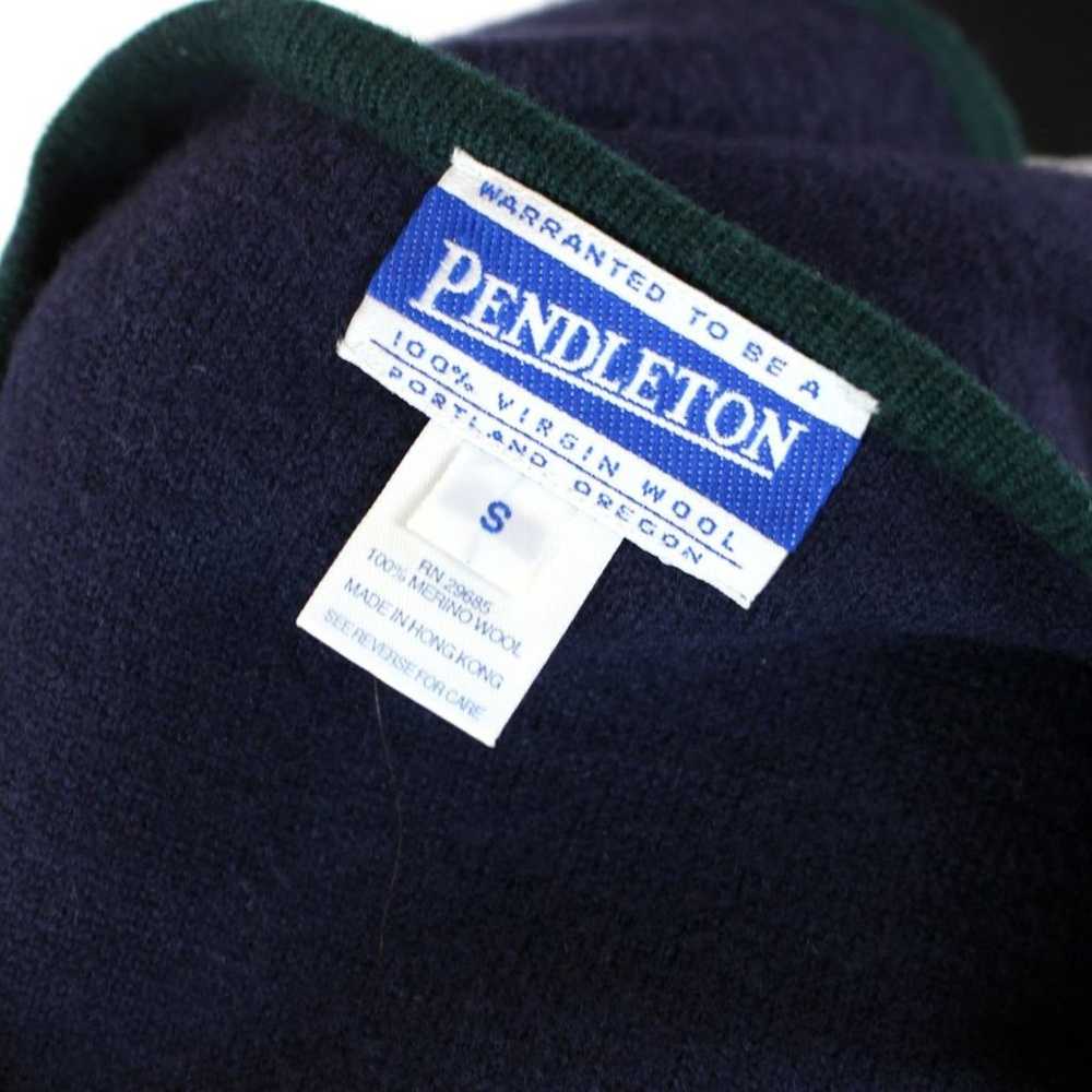 Pendleton Wool Navy Green Gold Button Embroider T… - image 6