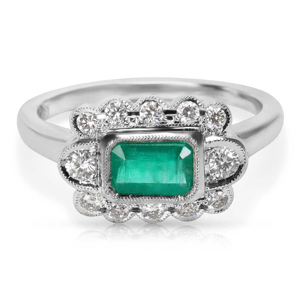 Tiffany & Co. BRAND NEW Diamond and Emerald Cente… - image 1