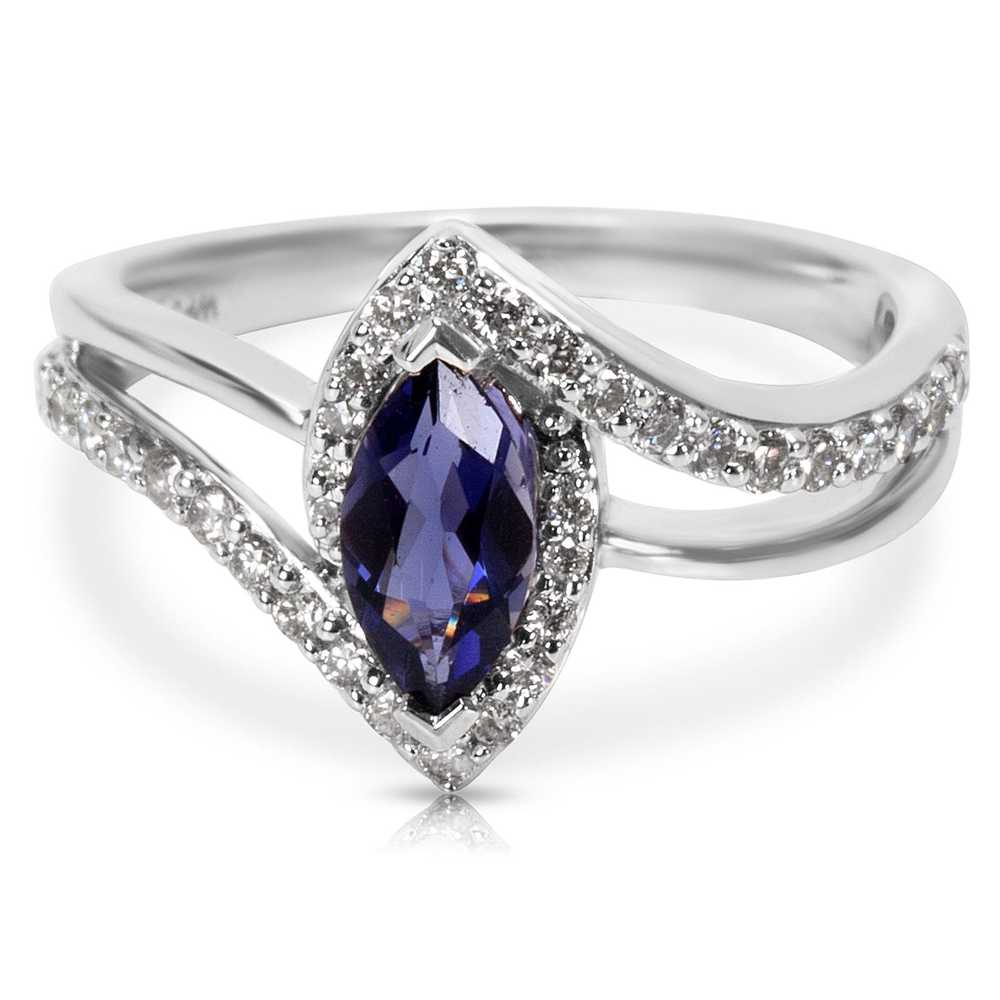 Tiffany & Co. BRAND NEW Diamond & Iolite Marquise… - image 1