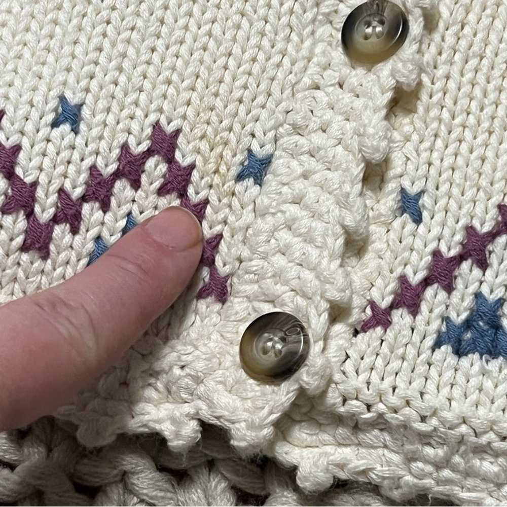 Vintage Liz Sport Cotton Floral Cardigan Sweater M - image 4