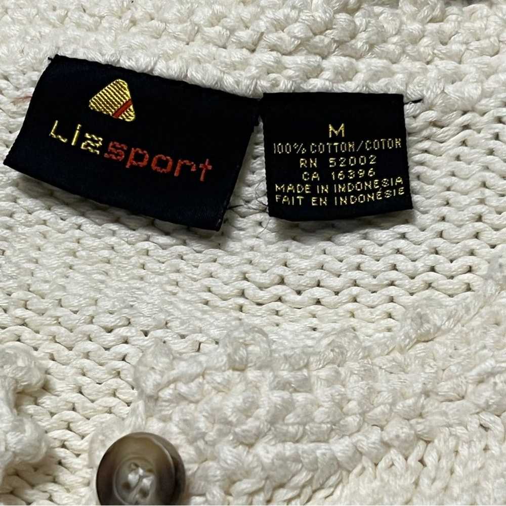 Vintage Liz Sport Cotton Floral Cardigan Sweater M - image 5