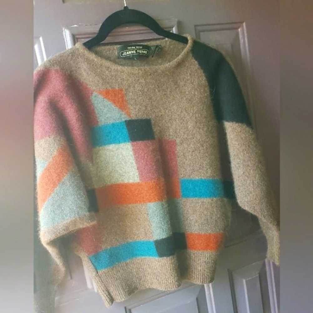 Vintage Jeanne Pierre 1980's crop sweater wool an… - image 1
