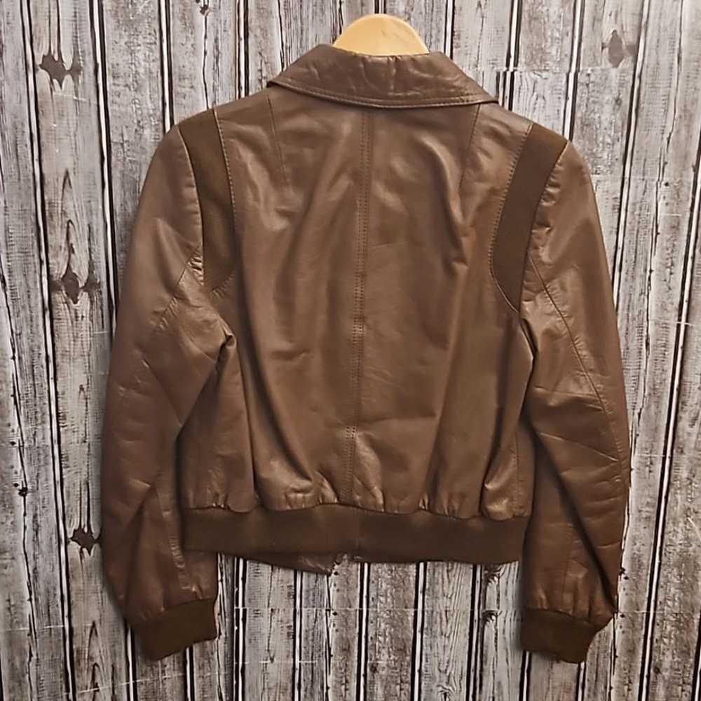 Vintage Leather Bomber Jacket - image 5