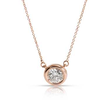 Tiffany & Co. Solitaire Bezel Pendant on Chain in… - image 1