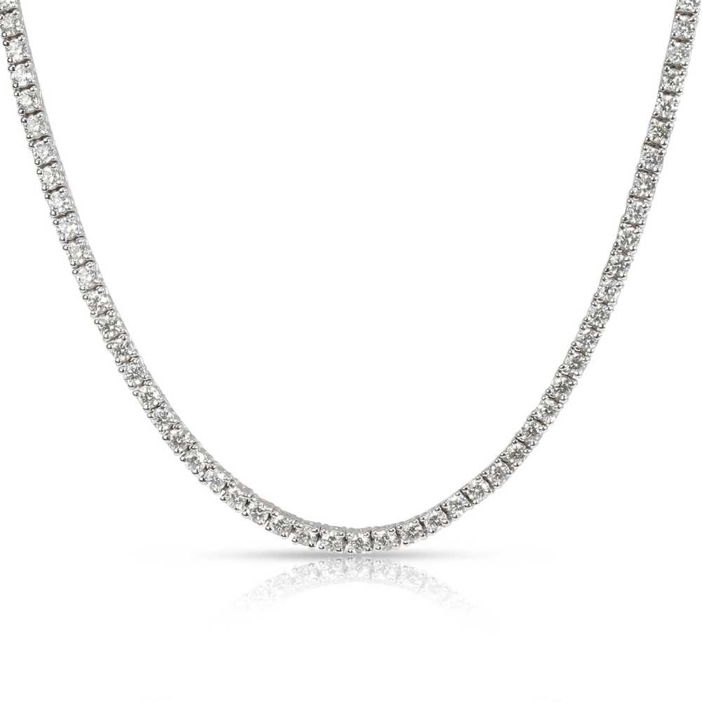 Tiffany & Co. Round Cut Diamond Tennis Necklace i… - image 1