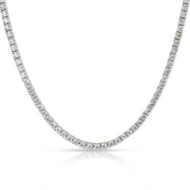 Tiffany & Co. Round Cut Diamond Tennis Necklace i… - image 1