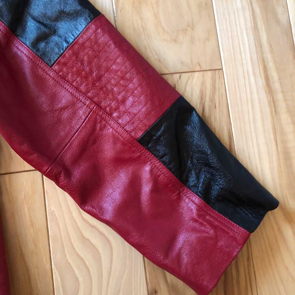 Vintage Y2K Metrostyle Leather Red and Black Jack… - image 10