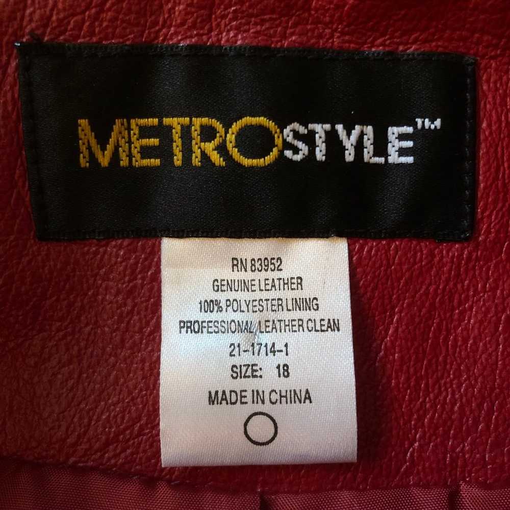Vintage Y2K Metrostyle Leather Red and Black Jack… - image 12