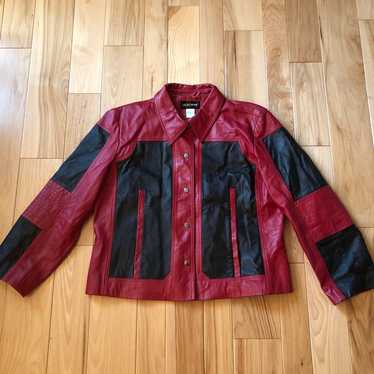 Vintage Y2K Metrostyle Leather Red and Black Jack… - image 1