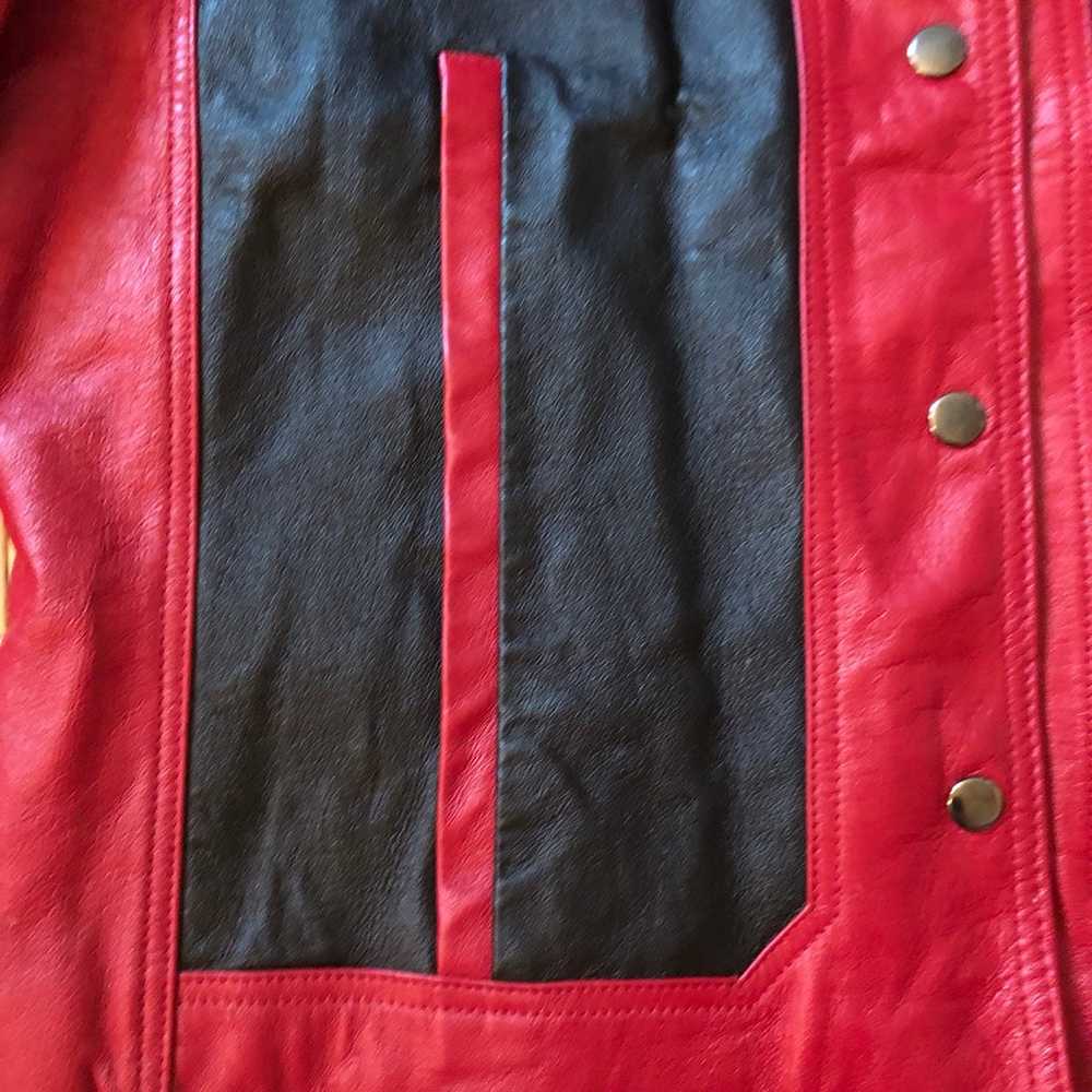 Vintage Y2K Metrostyle Leather Red and Black Jack… - image 3