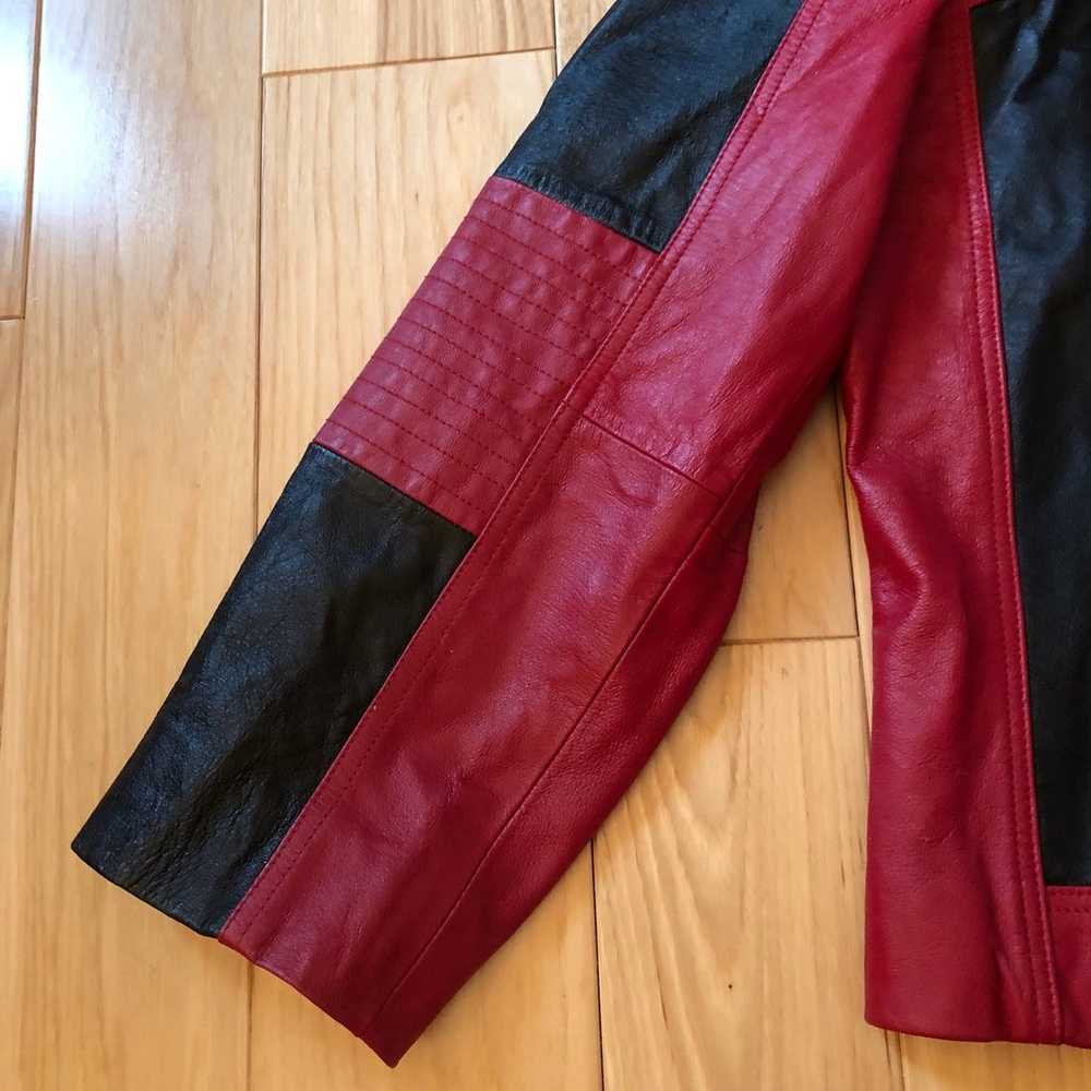 Vintage Y2K Metrostyle Leather Red and Black Jack… - image 5