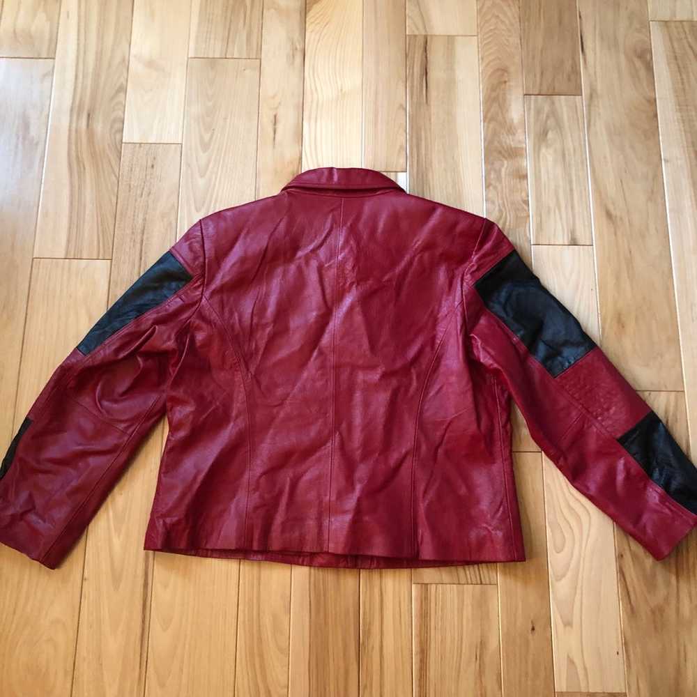Vintage Y2K Metrostyle Leather Red and Black Jack… - image 6