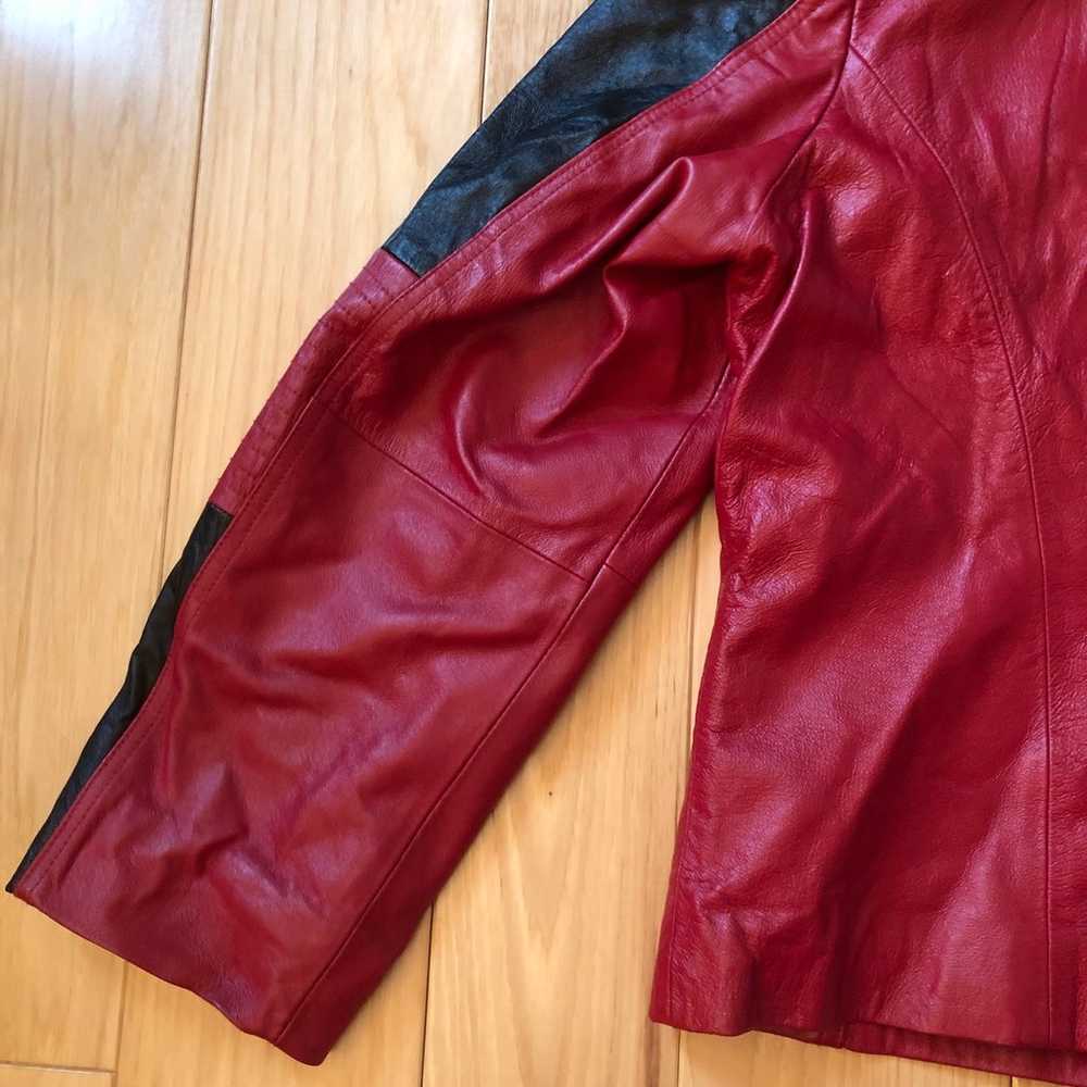 Vintage Y2K Metrostyle Leather Red and Black Jack… - image 8