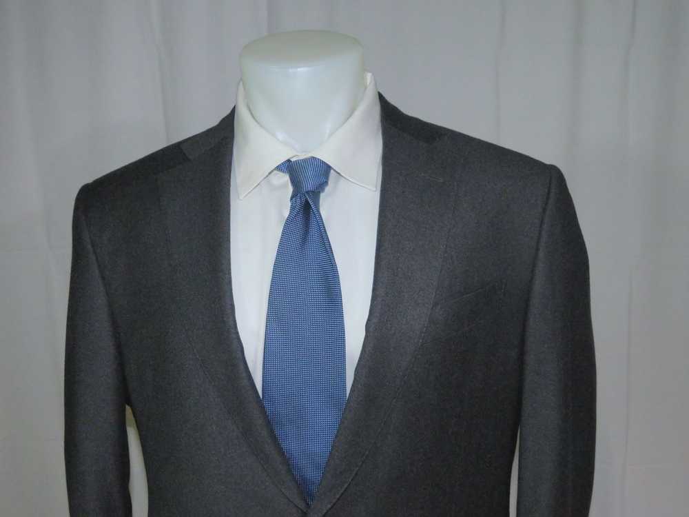 Trussini Super 150 Gray Brushed Flannel Two Butto… - image 4