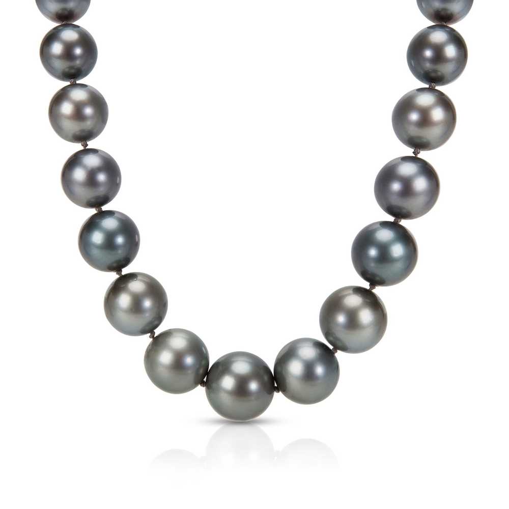 Tiffany & Co. Estate Tahitian Black Pearl Necklace - image 1