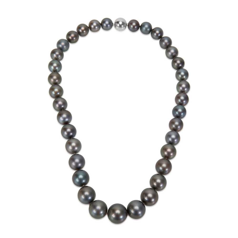 Tiffany & Co. Estate Tahitian Black Pearl Necklace - image 2