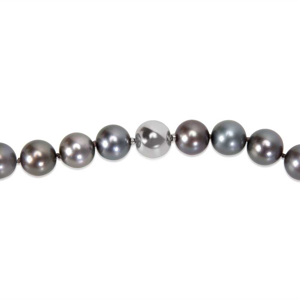Tiffany & Co. Estate Tahitian Black Pearl Necklace - image 3
