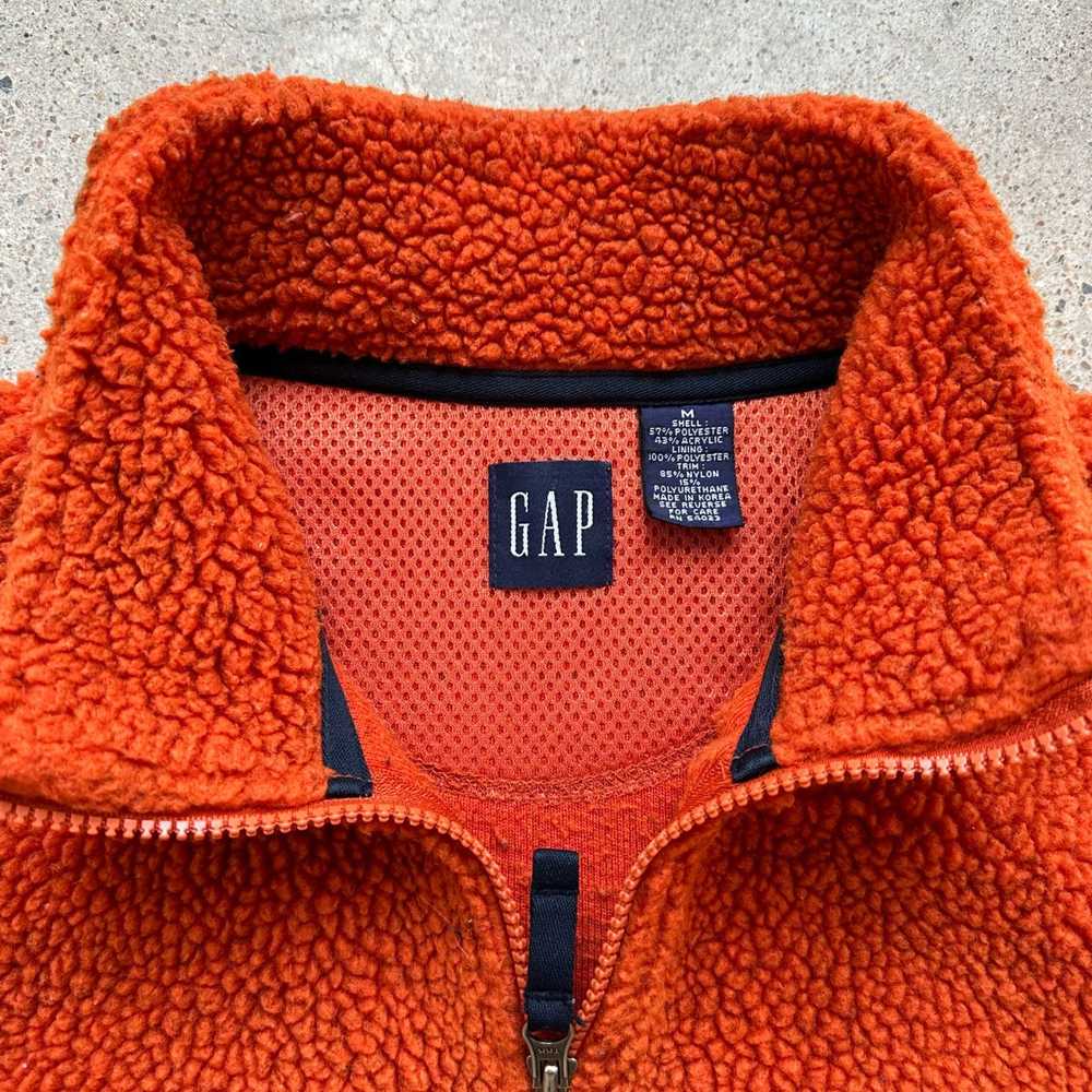 Gap × Vintage Vintage GAP Fleece Zip Up Vest Oran… - image 3