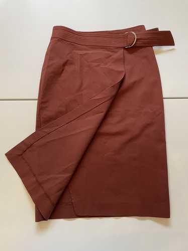 Reiss Reiss Cotton Front Wrap Midi Skirt