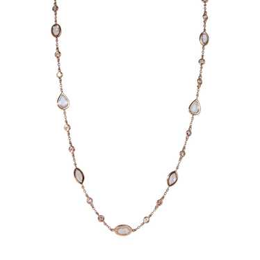 Tiffany & Co. Diamond & Topaz Station Necklace 14… - image 1