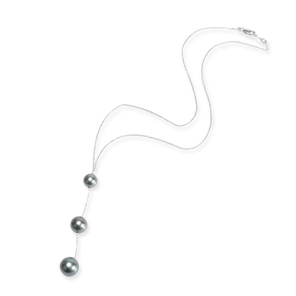 Tiffany & Co. Blue Nile Pearl Drop Necklace in 18… - image 2