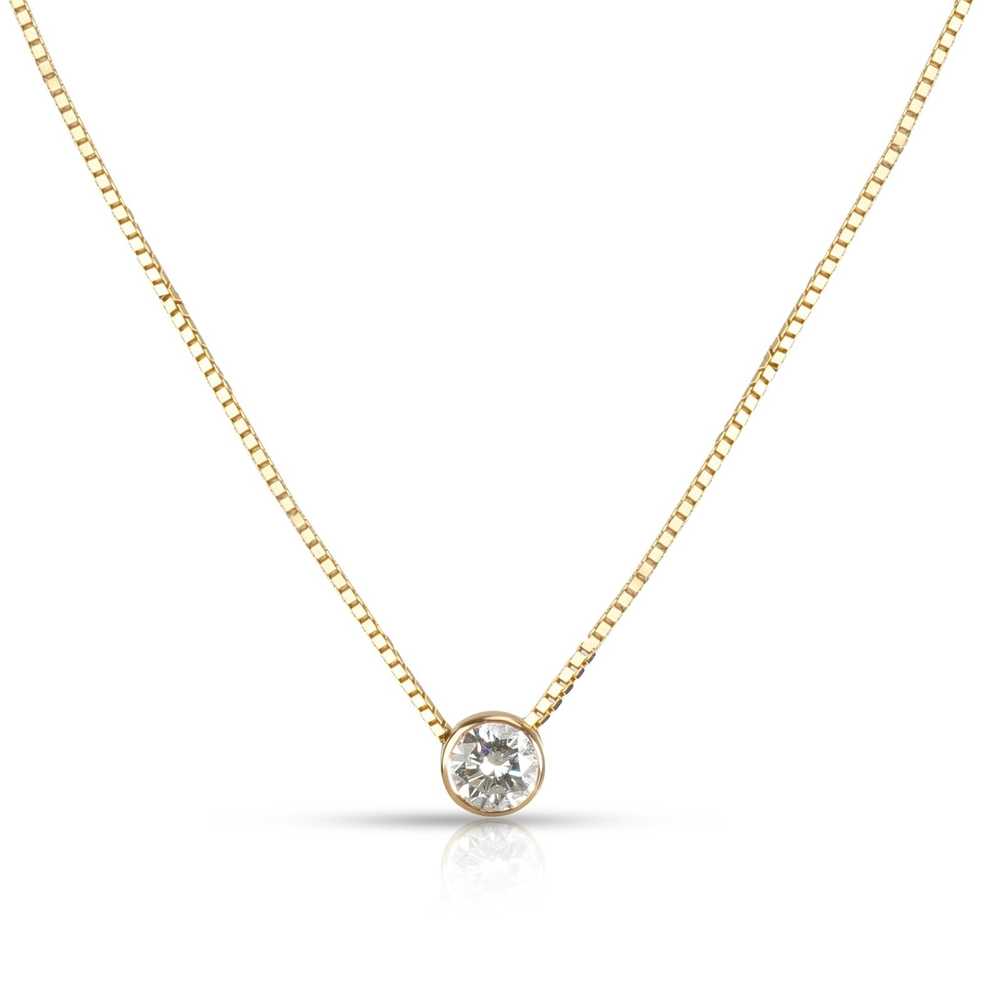 Tiffany & Co. Bezel Set Solitaire Diamond Necklac… - image 1