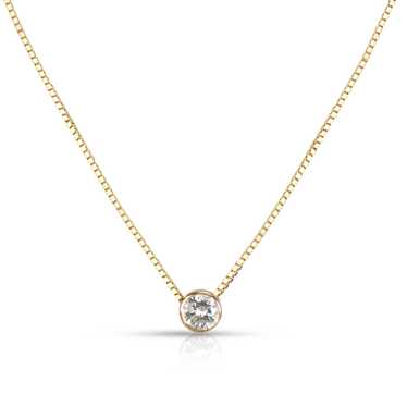 Tiffany & Co. Bezel Set Solitaire Diamond Necklac… - image 1