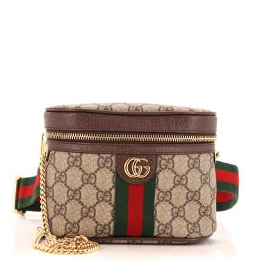 GUCCI Ophidia Chain Belt Bag GG Coated Canvas Smal