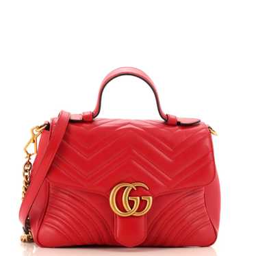 GUCCI GG Marmont Top Handle Flap Bag Matelasse Le… - image 1