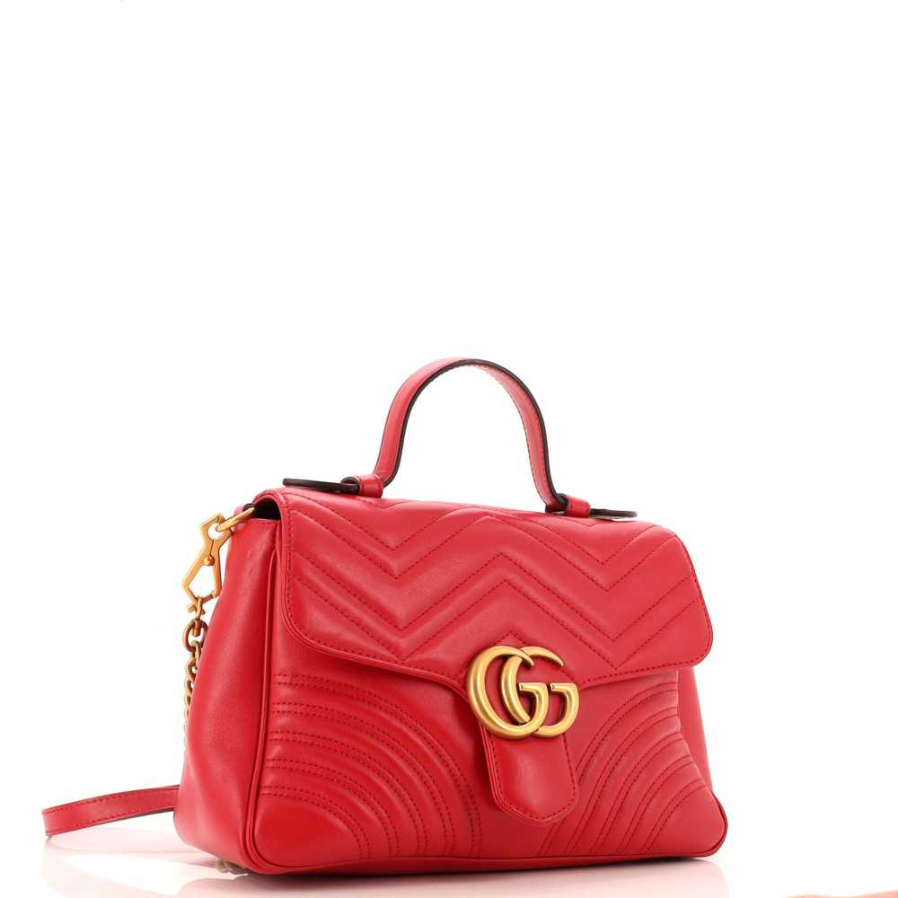 GUCCI GG Marmont Top Handle Flap Bag Matelasse Le… - image 2