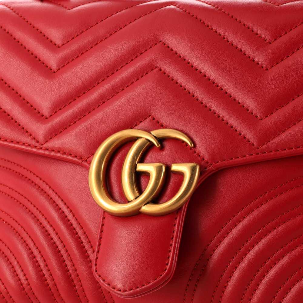 GUCCI GG Marmont Top Handle Flap Bag Matelasse Le… - image 6