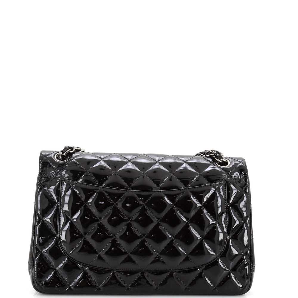 CHANEL Classic Double Flap Bag Quilted Patent Jum… - image 4