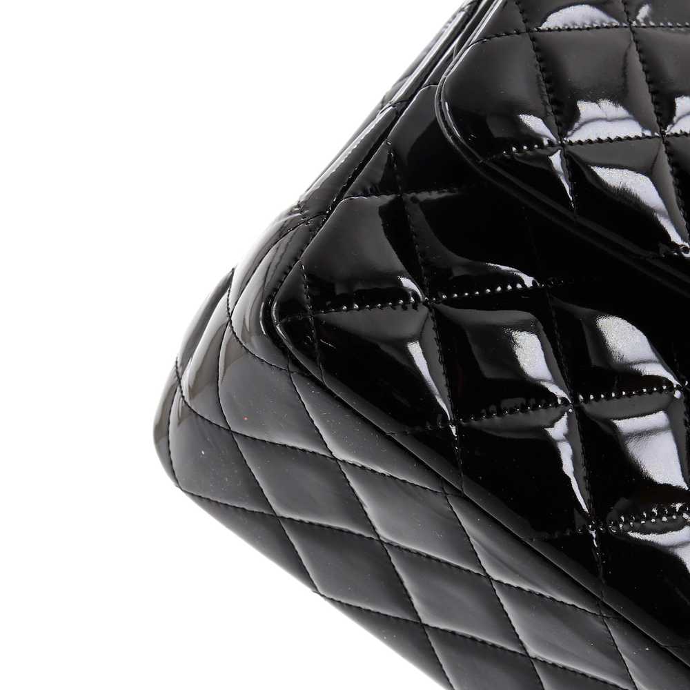 CHANEL Classic Double Flap Bag Quilted Patent Jum… - image 7