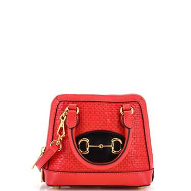 GUCCI Horsebit 1955 Top Handle Bag Raffia Mini - image 1