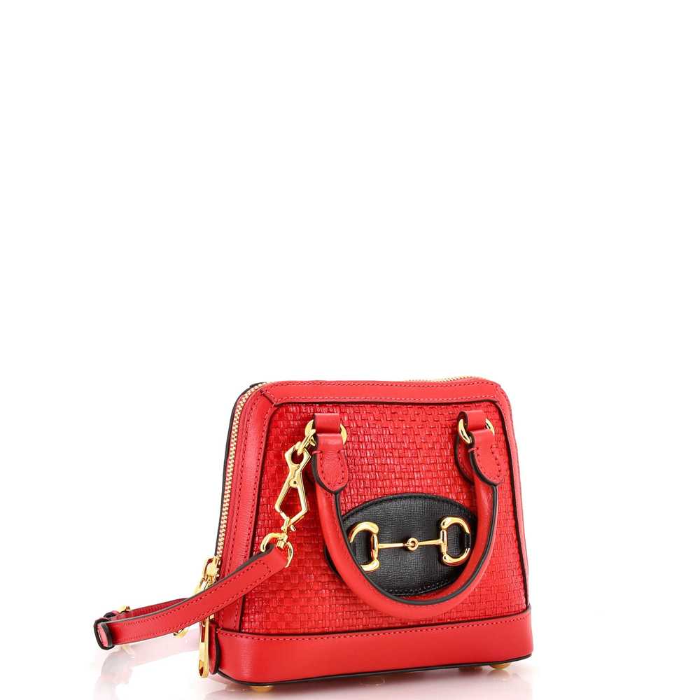 GUCCI Horsebit 1955 Top Handle Bag Raffia Mini - image 2