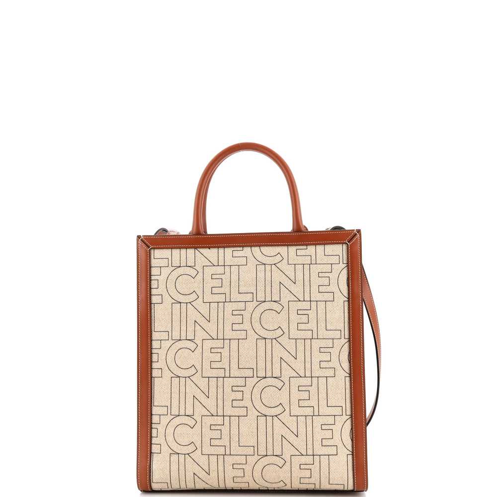 CELINE Vertical Cabas Tote Printed Canvas and Lea… - image 3