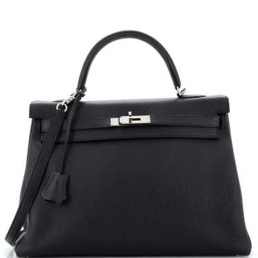 Hermes Kelly Handbag Noir Togo with Palladium Har… - image 1