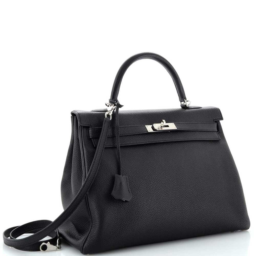 Hermes Kelly Handbag Noir Togo with Palladium Har… - image 3