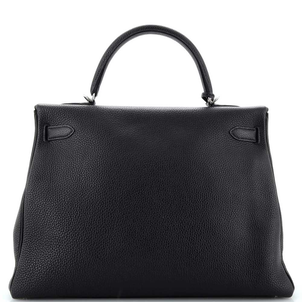 Hermes Kelly Handbag Noir Togo with Palladium Har… - image 4