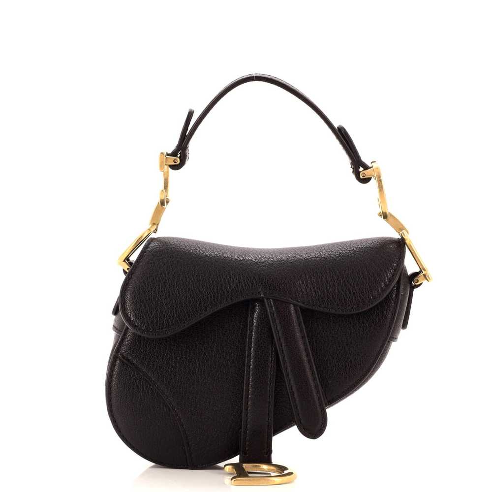 Christian Dior Saddle Handbag Leather Micro - image 1