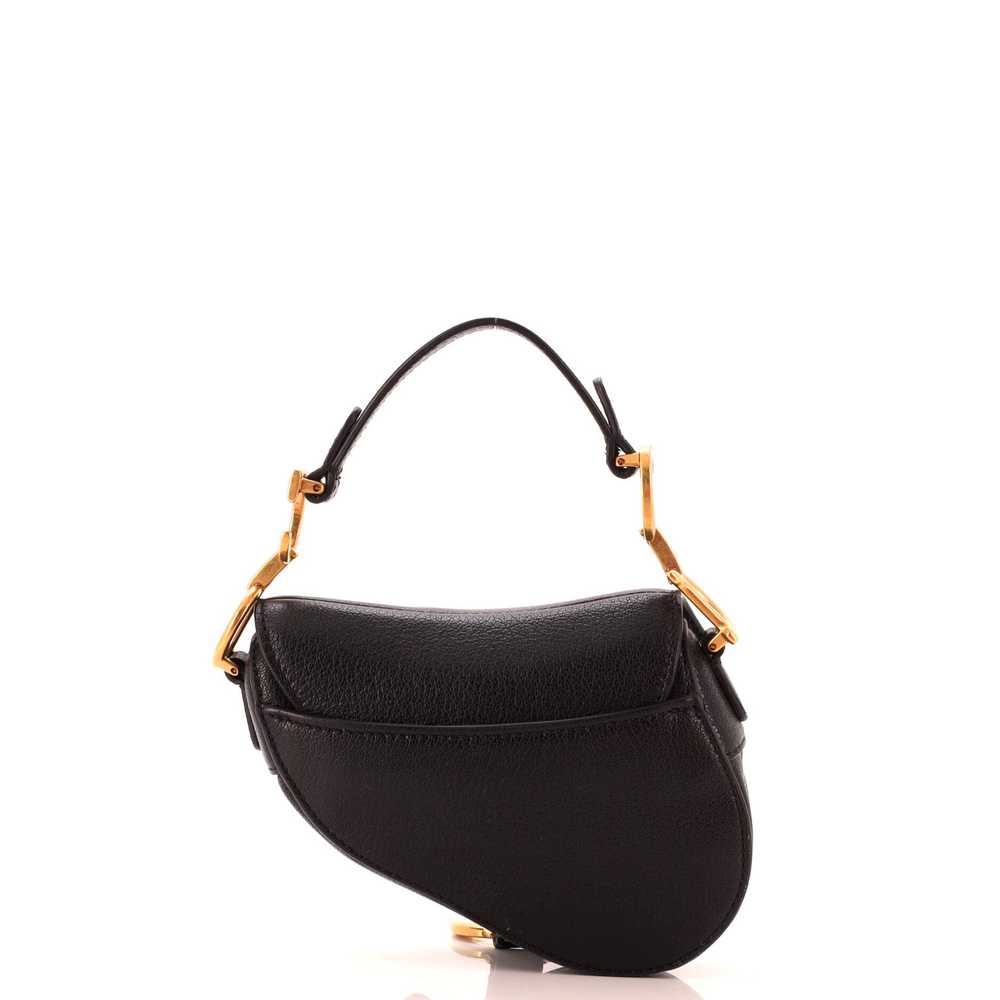 Christian Dior Saddle Handbag Leather Micro - image 3